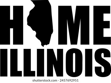 Flat isolated Home Illinois. Illinois State illustration vector.