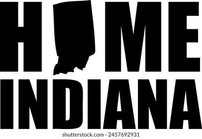 Flat isolated Home Indiana. Indiana State illustration vector.