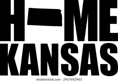 Flat isolated Home Kansas. Kansas State illustration vector.