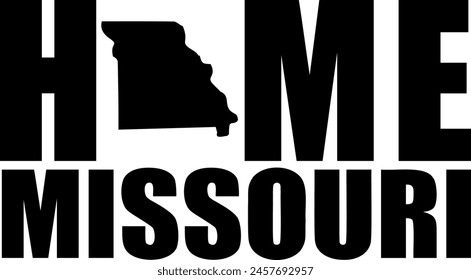 Flat isolated Home Missouri. Missouri State illustration vector.