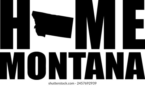 Flat isolated Home Montana. Montana State illustration vector.