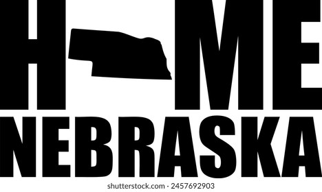Piso aislado Home Nebraska. Vector de ilustración del estado de Nebraska.