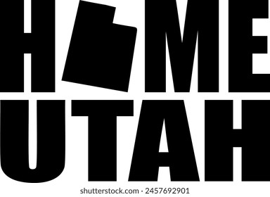Flat isolated Home Utah. Utah State illustration vector.