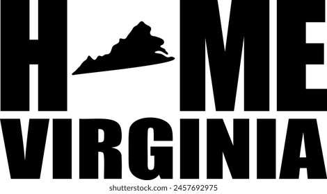 Flat isolated Home Virginia. Virginia State illustration vector.