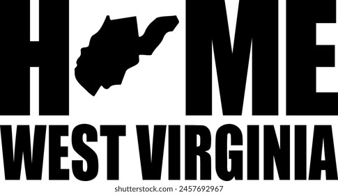 Flat isolated Home West Virginia West Virginia State illustration vector.