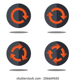 Flat isolated icons set arrows for web design. Vector illustrations.