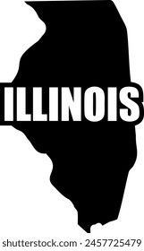In: Flat Isolated Illinois State. In: American State of Illinois Map Illustration Vektorgrafik.