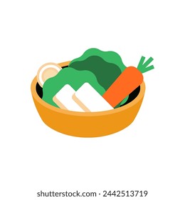 Flat isolated illustration of a vegan icon for web and mobile app logos, on a clean background. Perfect for design projects