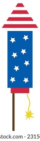 Flat isolated Independance Day. Cartoon Memorial Day illustration vector.