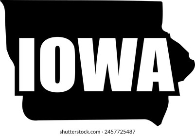 Flat isolated Iowa State. American state of Iowa map illustration vector.
