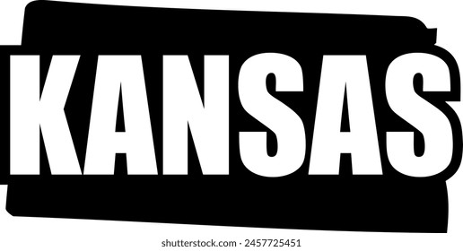 In: Flat Isolated Kansas State. In: American State of Kansas Map Illustration Vektorgrafik.
