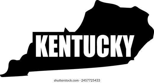 Apartamento aislado Kentucky State. Vector americano de ilustración de mapa del estado de Kentucky.