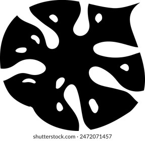Flat isolated leaf silhouette on white background.  Tropical leaf vector illustration. Ecology.