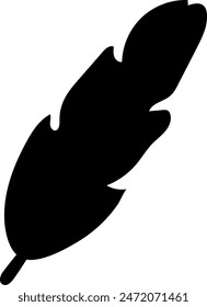 Flat isolated leaf silhouette on white background.  Tropical leaf vector illustration. Ecology.