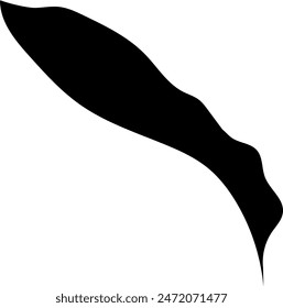 Flat isolated leaf silhouette on white background.  Tropical leaf vector illustration. Ecology.