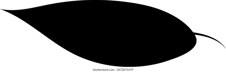 Flat isolated leaf silhouette on white background.  Tropical leaf vector illustration. Ecology.