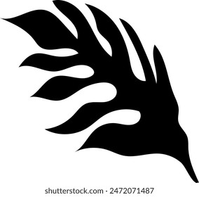 Flat isolated leaf silhouette on white background.  Tropical leaf vector illustration. Ecology.