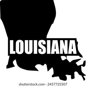 Flat isolated Louisiana State. American state of Louisiana map illustration vector.