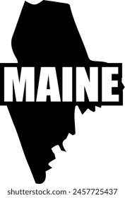 Flat isolated Maine State. American state of Maine map illustration vector.