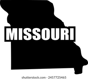 Piso aislado Estado de Missouri. Vector americano de ilustración de mapa del estado de Missouri.