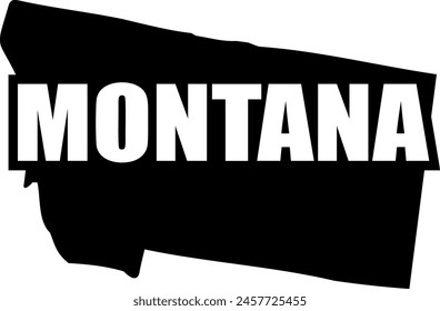 Flat isolated Montana State. American state of Montana map illustration vector.