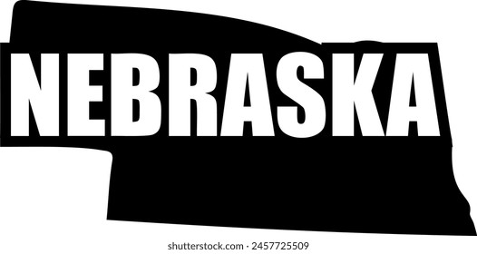 Flat isolated Nebraska State. American state of Nebraska map illustration vector.
