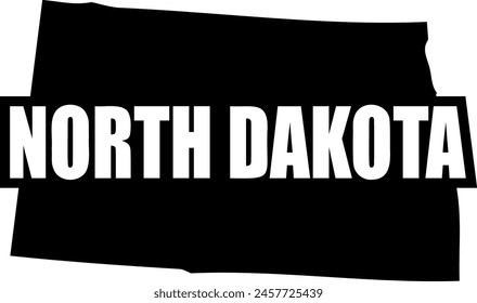 Flat isolated North Dakota State. American state of North Dakota map illustration vector.