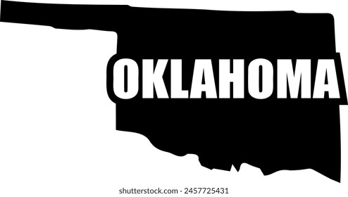 Flat isolated Oklahoma State. American state of Oklahoma map illustration vector.