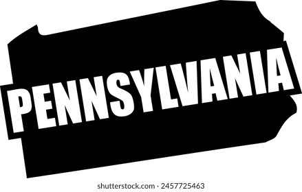 Flat isolated Pennsylvania State. American state of Pennsylvania map illustration vector.