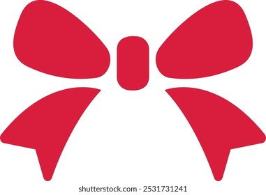 Flat isolated red bow. Christmas bow illustration vector.