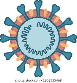 Flat Isolated SARS-CoV-2 vector illustration 