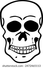 Flat isolated scary skull. Halloween skull illustration vector.