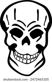 Flat isolated skull. Halloween skull illustration vector.