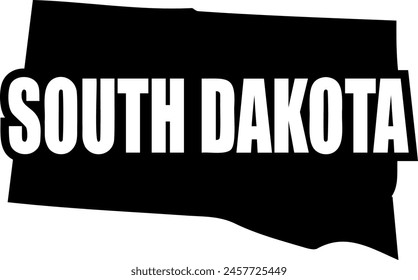Flat isolated South Dakota State. American state of South Dakota map illustration vector.