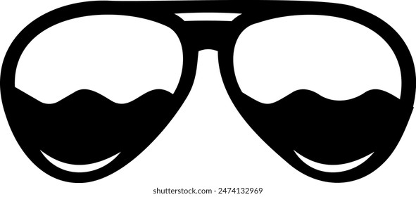 Flat isolated Summer retro sunglasses. Summer sunglasses illustration vector.