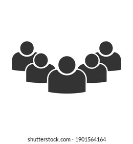 una multitud plana, aislada y de moda. Montón de personas de fondo para tu logo de diseño de sitio web, aplicación, UI. Ilustración del icono del vector, EPS10.