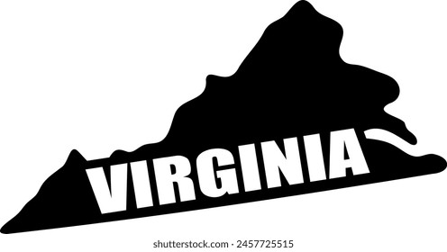 Flat isolated Virginia State. American state of Virginia map illustration vector.