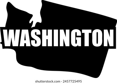 Flat isolated Washington State. American state of Washington map illustration vector.