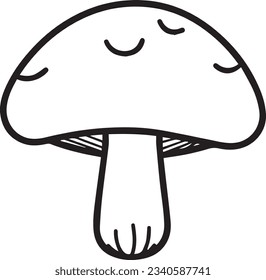 Flat isolated wild mushroom. Cartoon mushroom illustration vector.