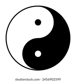 Flat isolated Yin Yang symbol vector illustration