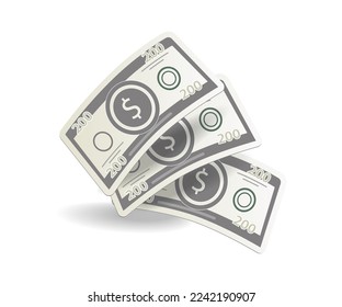 Concepto de línea de dinero isométrica plana en 3d