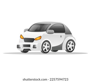 Flat isometric concept 3d illustration luxury sedan electric car