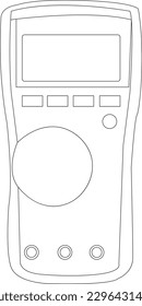 Ilustración de concepto isométrica plana. arte de la línea del dispositivo de detección de voltaje de avo metro, eps10.