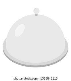 Flat isometric icon of cloche.