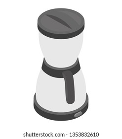 Flat isometric icon of kitchen blender.