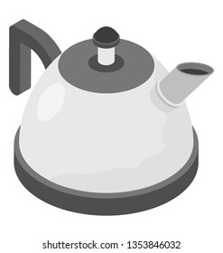Flat isometric icon of teapot.