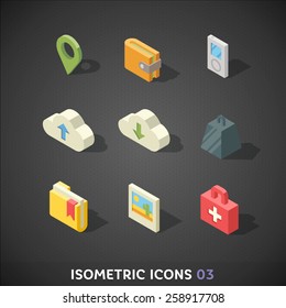 Flat Isometric Icons Set 3