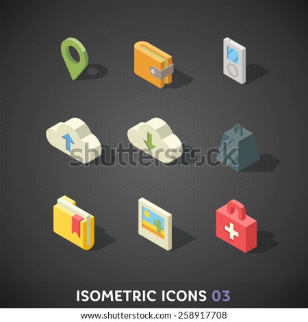 Flat Isometric Icons Set 3