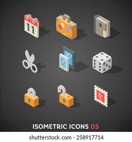 Flat Isometric Icons Set 5