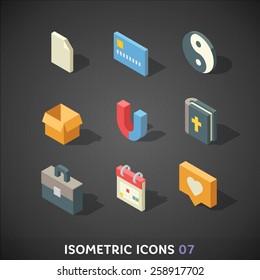 Flat Isometric Icons Set 7